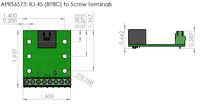 APRS6573: RJ-45 (8P8C) to Screw Terminal, basic dimensions