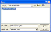 Updating Firmware:
Open the 9XTendGateway.hex file sent to you by APRS World.