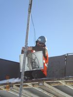 Mounting the solar panel.