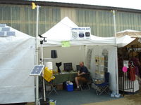 The weather station outside is wireless connected to the computer inside. Data appears live on the Internet.