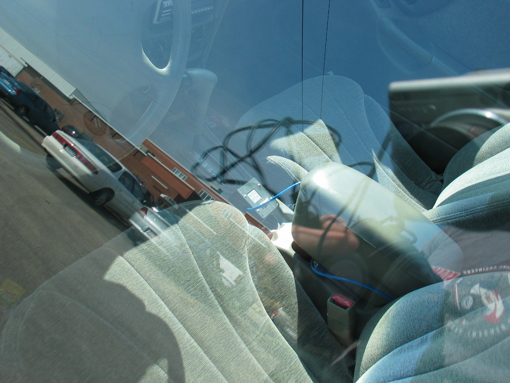 View through the window to the Wind Monitor II.
