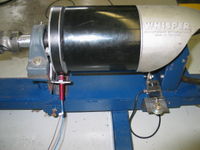 Detail of RPM sensor and load cell.