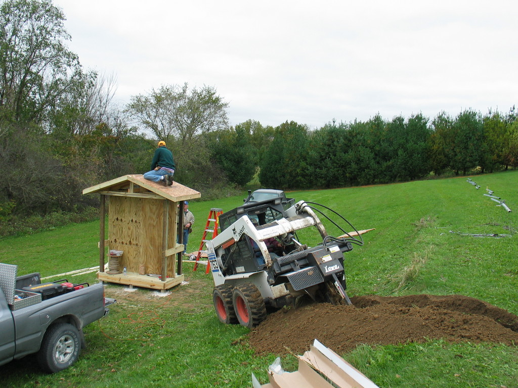 Randy with Community Electric in Lanesboro, MN trenches for the solar.