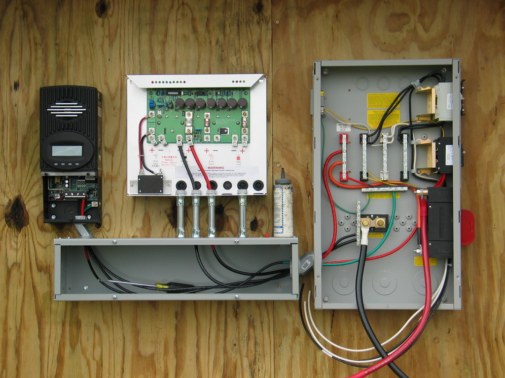 Power components begin to get wired.