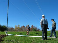 The 100 foot wind generator tower is up!