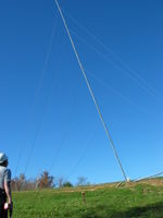 Tower on the way up with Clare Jarvis in the foreground.