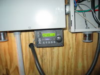 The Midnite Solar / Magnum remote display bracket was modified to mount to the wire gutter.