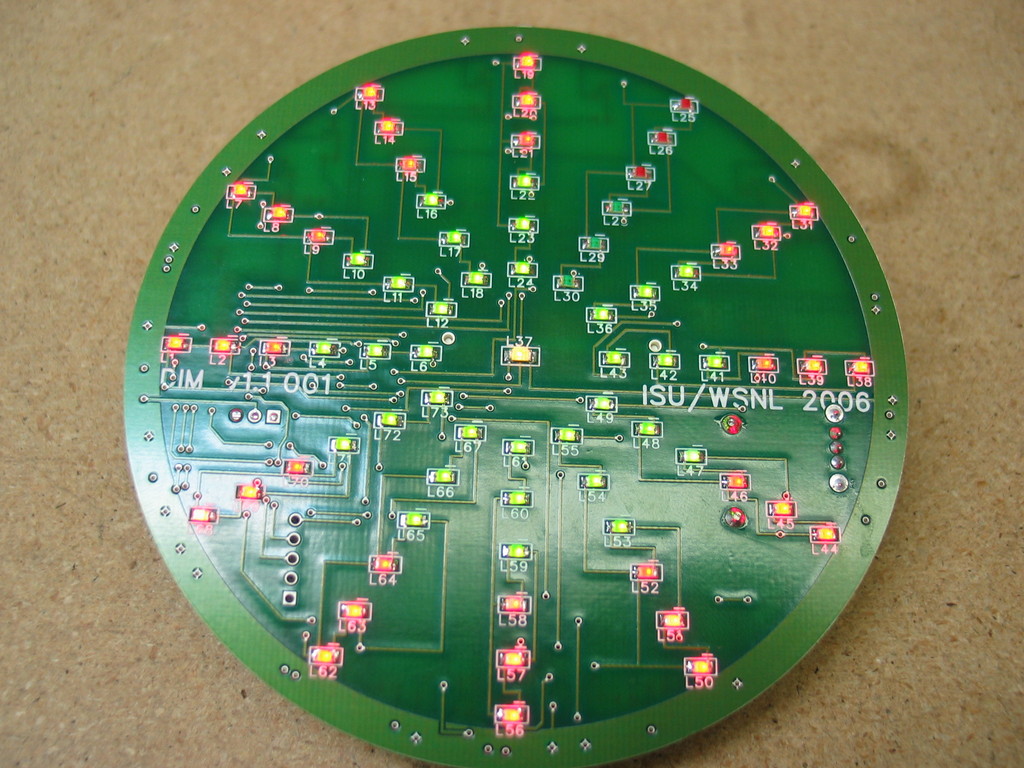 Custom display board for interfacting with a Crossbow MICA. Designed and built small production run for Iowa State University department of Eletrical and Computer Engineering.