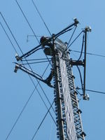 One boom installed. This is from the ground looking nearly straight up.