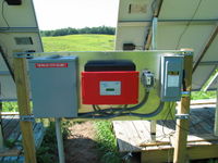 AC sub-panel, SMA SunnyBoy 2500 watt inverter, AC outlet, and DC disconnect. 