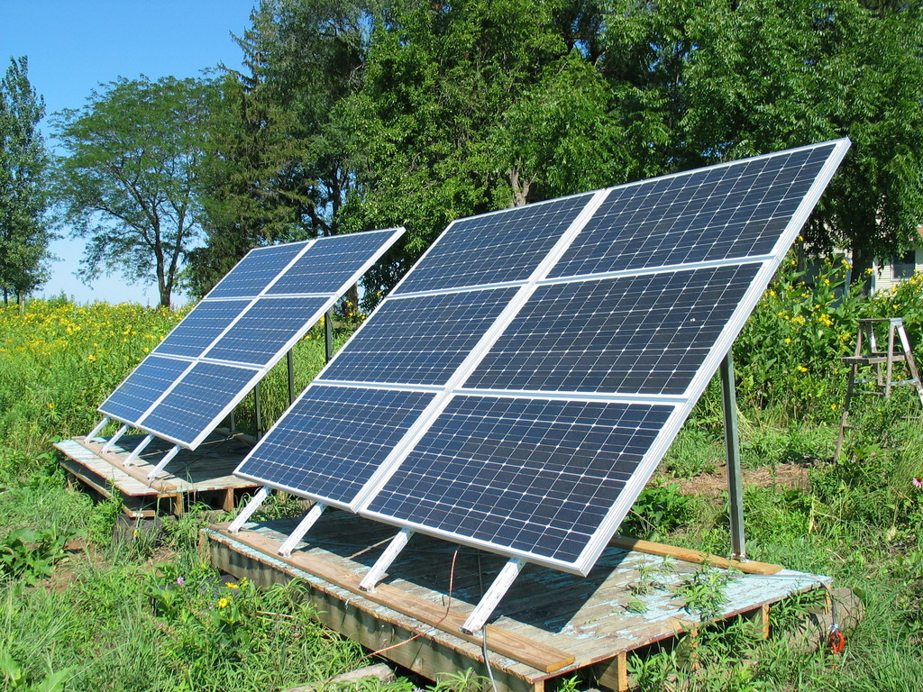 The finished 2.1kW array a few weeks after installation.