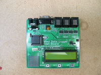 Custom test board that we use for production of the Wind Data Logger. It tests all of the inputs to the Wind Data Logger and shows results on the LCD display.