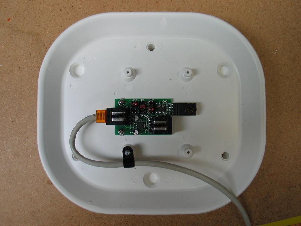Temperature, Relative Humidity, and Light Sensor interface installed on Davis radiation shield.