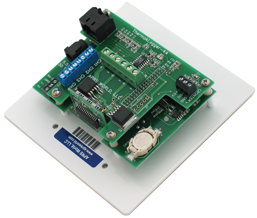 ThermokLogger-4A angled back of board view.