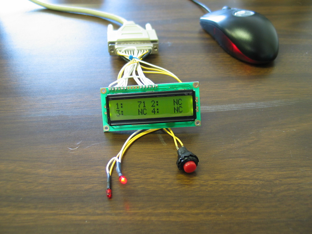 Remote display Thermok with alarm indicator. Designed to go into the dash of a custom race car.