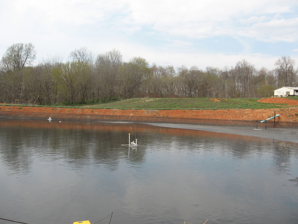 The station installed in the waste lagoon.