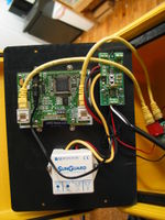 Back view of the Wind Data Logger. The data logger, power board, and solar charge controller are shown.