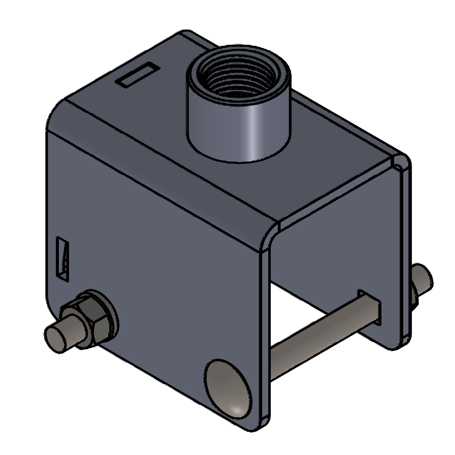 APRS6641: 2" boom saddle to 1/2" female pipe thread