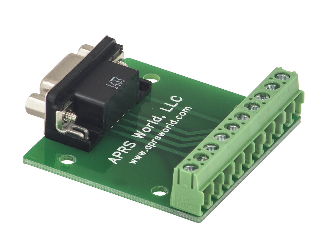 APRS6592: DB9 Female Breakout Board to Screw Terminals