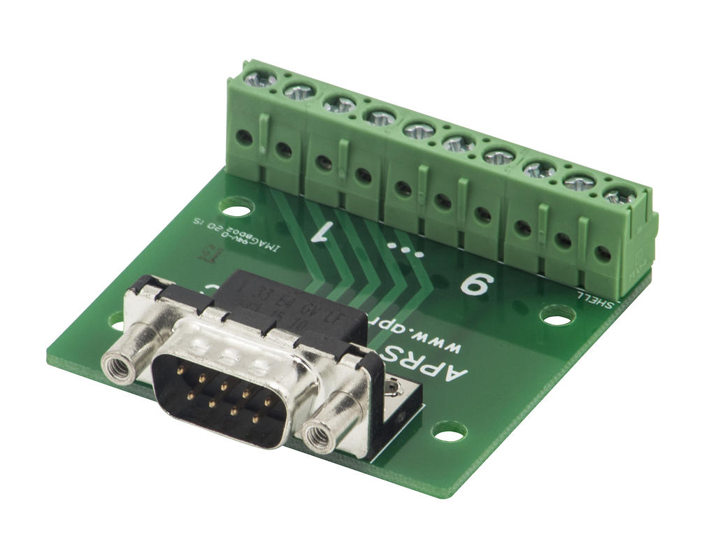 APRS6851: DB9 Male Breakout Board to Screw Terminals, Pack of 10