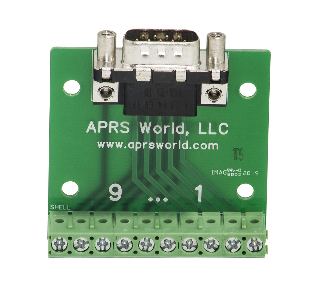 APRS6851: DB9 Male Breakout Board to Screw Terminals, Pack of 10
