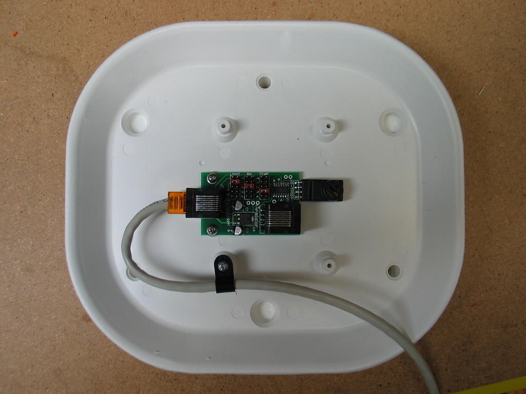 Temperature, Relative Humidity, and Light Sensor interface installed on Davis radiation shield.