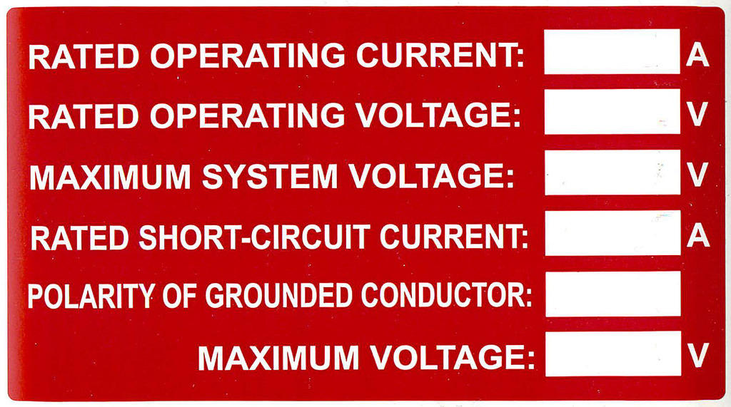 APRS8541: Solar array label