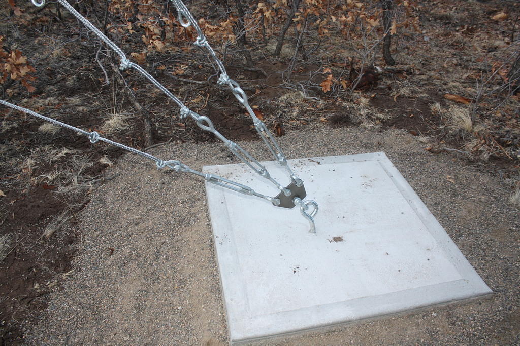 APRS6616_2: Tower Load Equalizing Plate Installed on Guy Point for 50' Tilt Over Tower