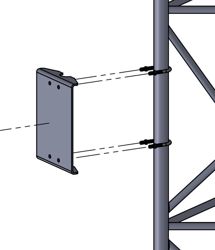APRS6617: Small Flat Tower Plate for 1.25" lattice towers