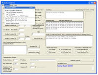 Testing MODBUS Communications: "Com port options" menu is used to set the serial port speed and other settings