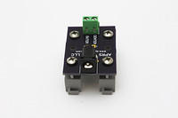 APRS6599: Power jack (2.1 mm x 5.5 mm) breakout board to screw terminals, with DIN rail clips