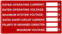 APRS8541: Solar array label