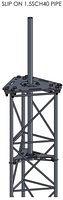 APRS8003: APRS World's tower top plate for standard Bergey GL tower section and 1-1/2" SCH40 pipe.