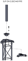 APRS8008: APRS World's tower top plate for standard Rohn 25G tower section and 2-1/2" SCH40 pipe.