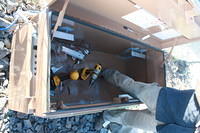 Jim building the shelf brackets for the job box