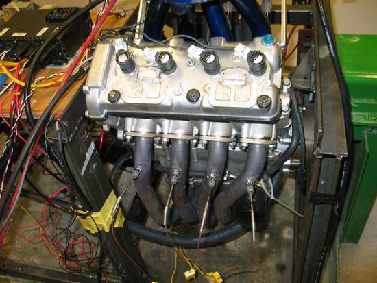 Photo of 2004 ISU SAE engine block with thermocouples